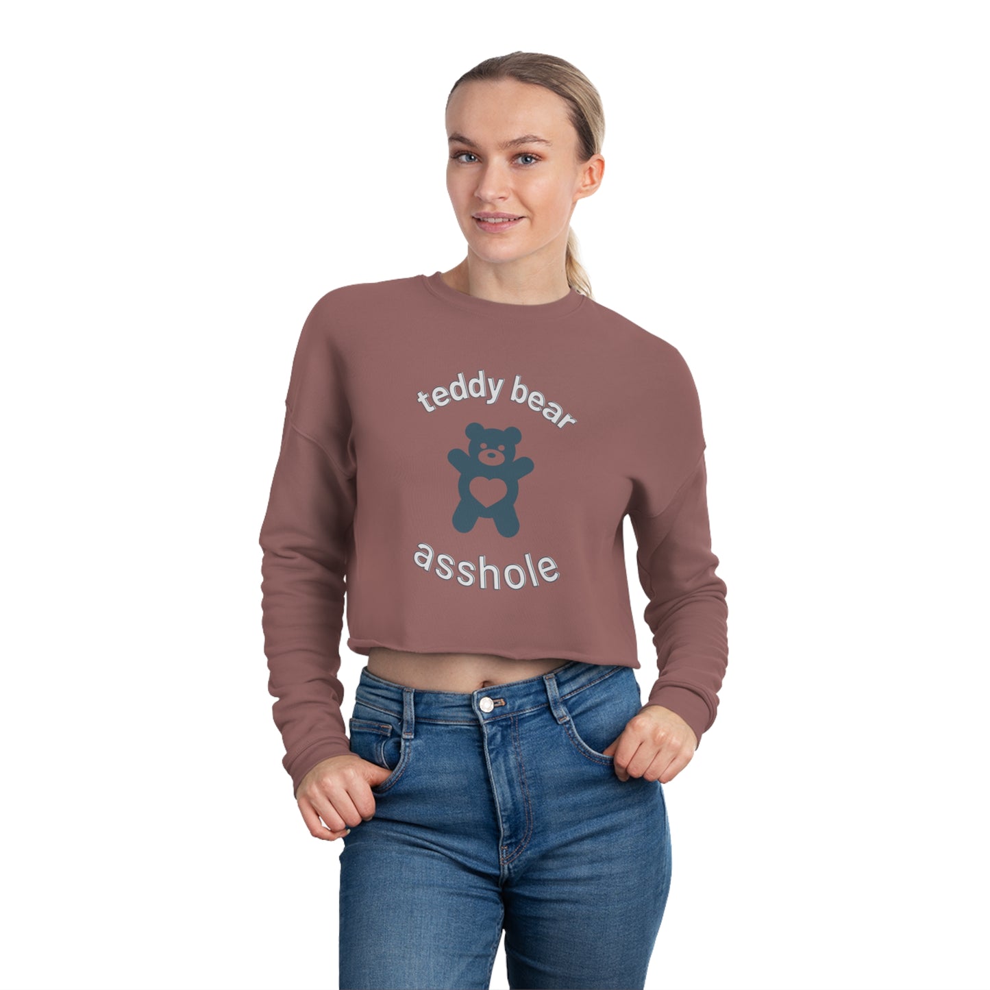 Blu Teddy Bear Cropped Sweatshirt